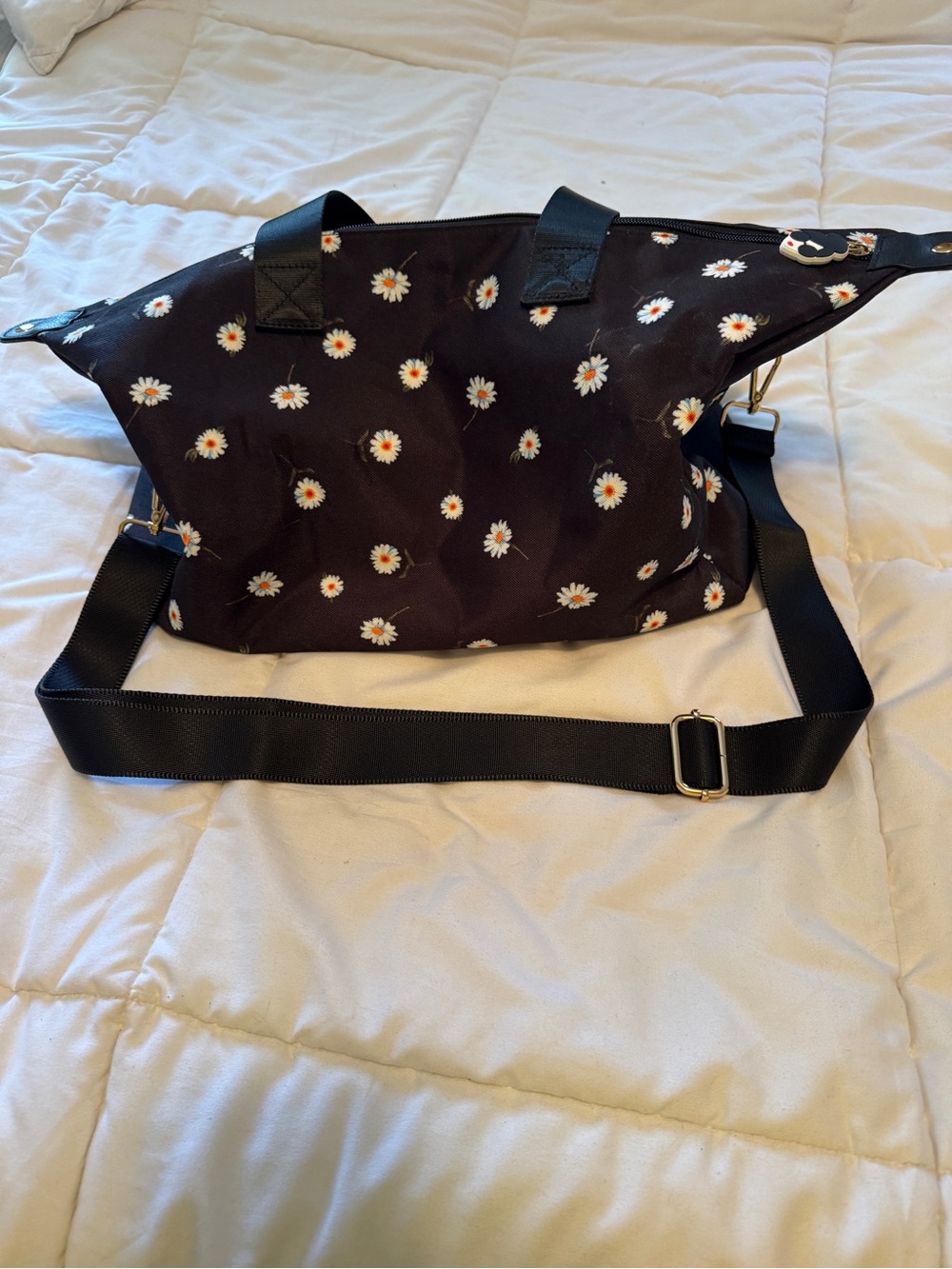 Alice + Olivia Black Daisy Print Tote